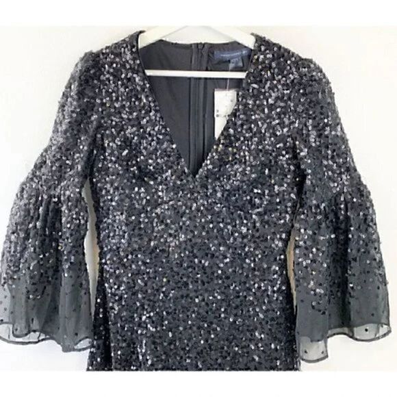 French Connection Womens Cellienne Sequined Cocktail and Party Dress 6 - Picture 13 of 16